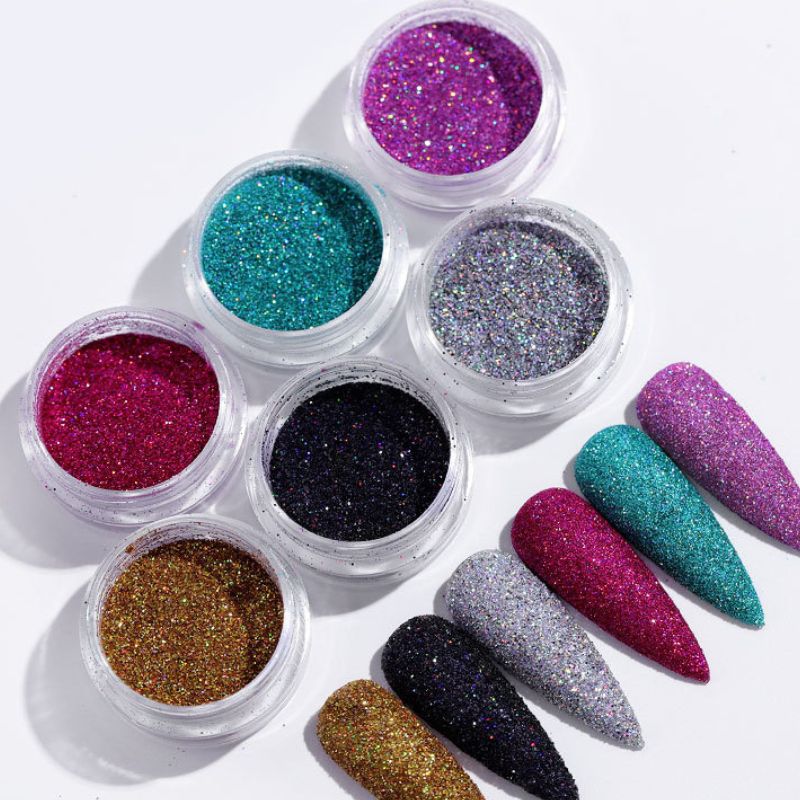 Charms 6 Colors Sparkly Nail Glitter Set