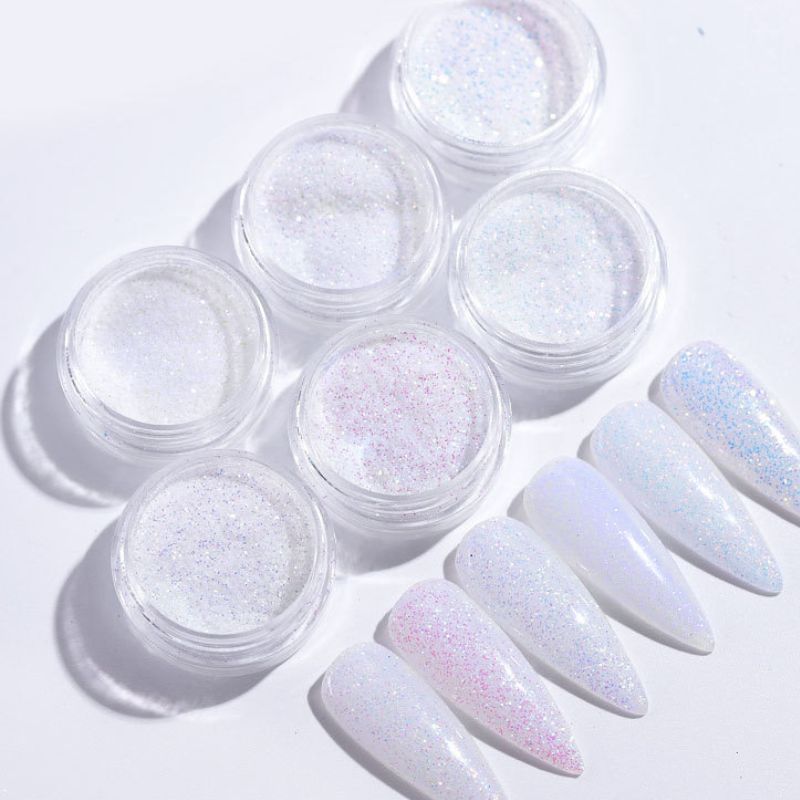 Charms 6 Colors Sparkly Nail Glitter Set