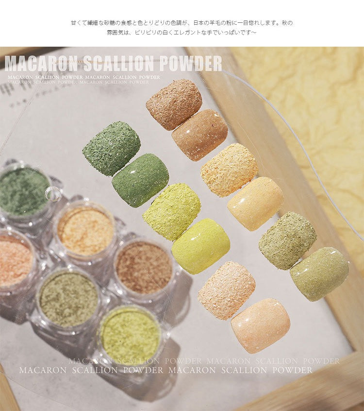 Nail Art Wood Chip Powder 6 Colors Set