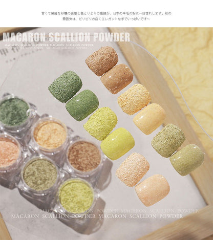 Nail Art Wood Chip Powder 6 Colors Set