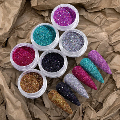 Charms 6 Colors Sparkly Nail Glitter Set