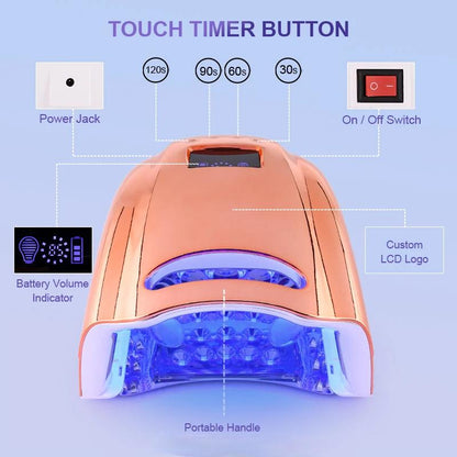 128W LED Nail Lamp Rechargeable